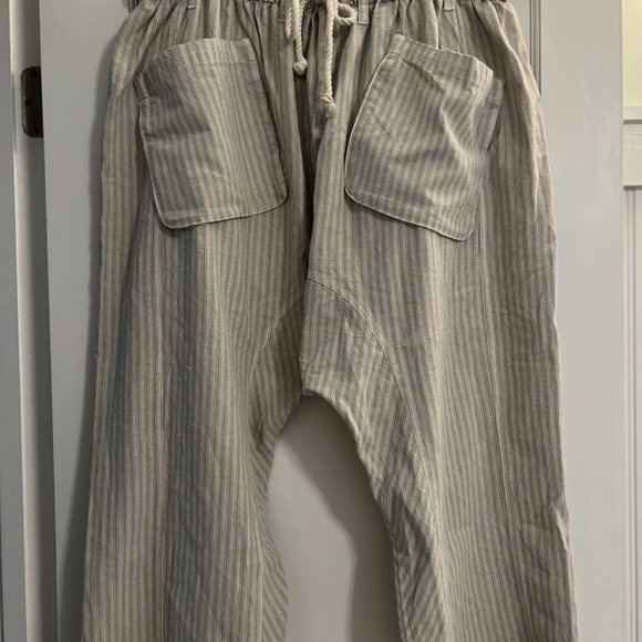 Rare - Free People Runyon oversized Pant Sky Blue / Crème Stripe - Picture 2 of 8